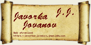 Javorka Jovanov vizit kartica